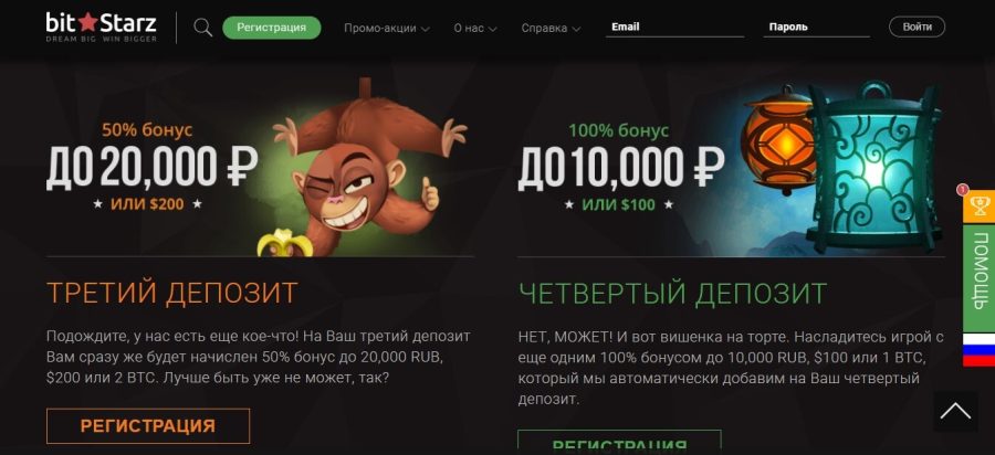 Бонусные программы и акции онлайн-казино Bitstarz